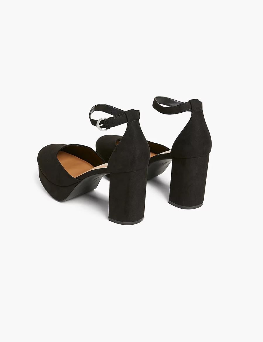 Black Lane Bryant Dream Cloud Closed-Toe Platform Block Heel Women Heels Sandals | UZI7065SC