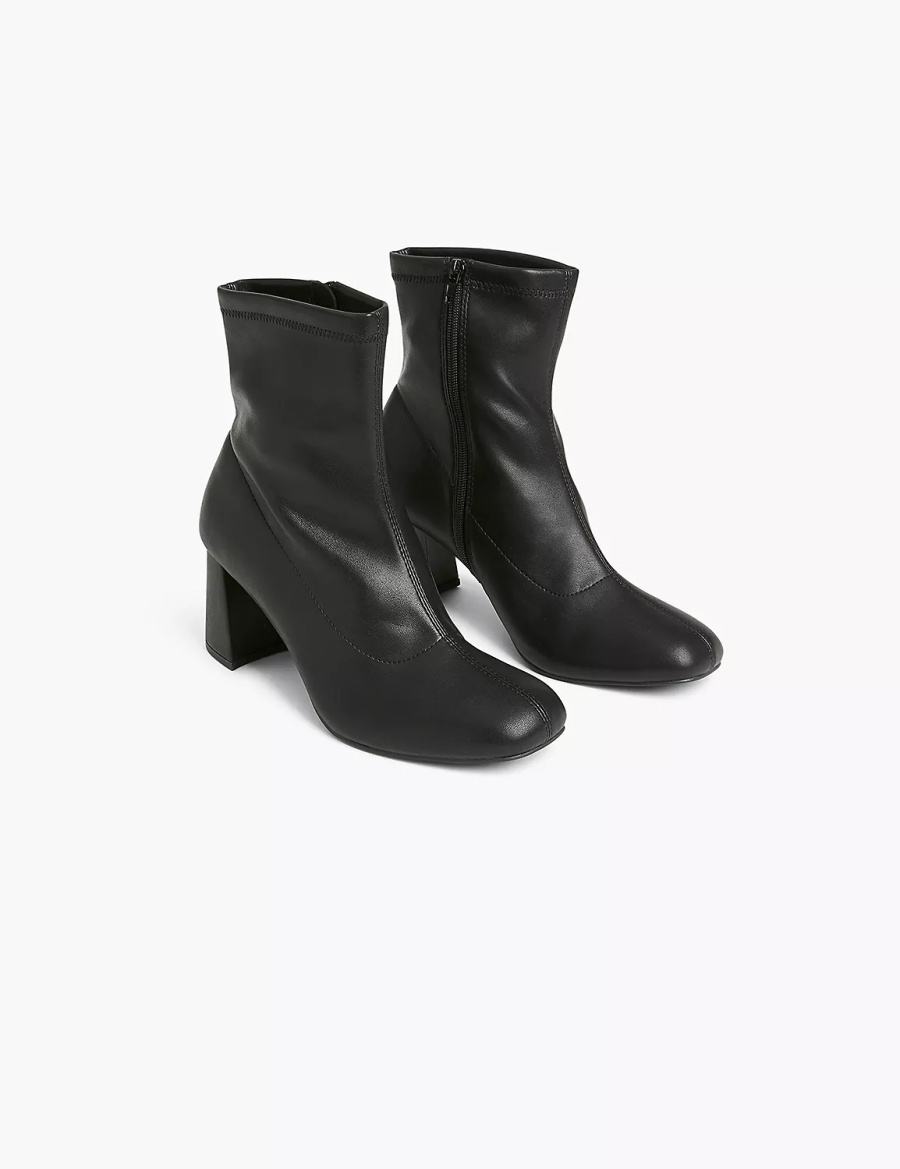 Black Lane Bryant Dream Cloud Faux-Leather Dressy Women Booties | XUO3153FH