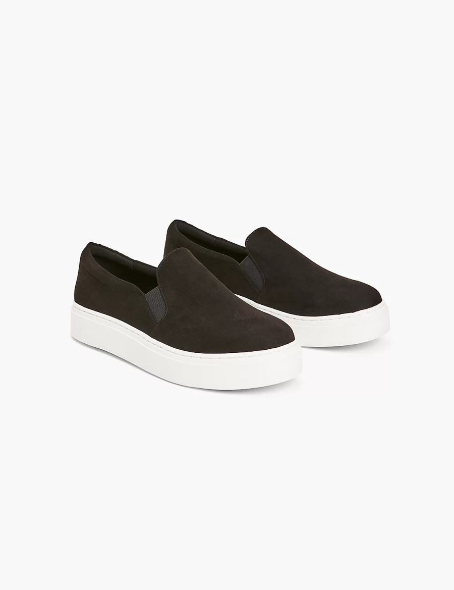 Black Lane Bryant Dream Cloud Faux-Suede Slip-On Women Sneakers | DRI6264EB