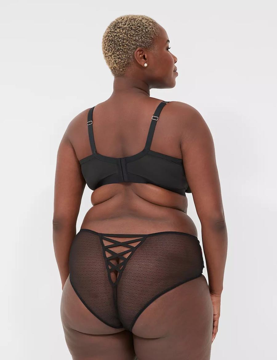 Black Lane Bryant Embroidered Women Briefs | NCB3568SY