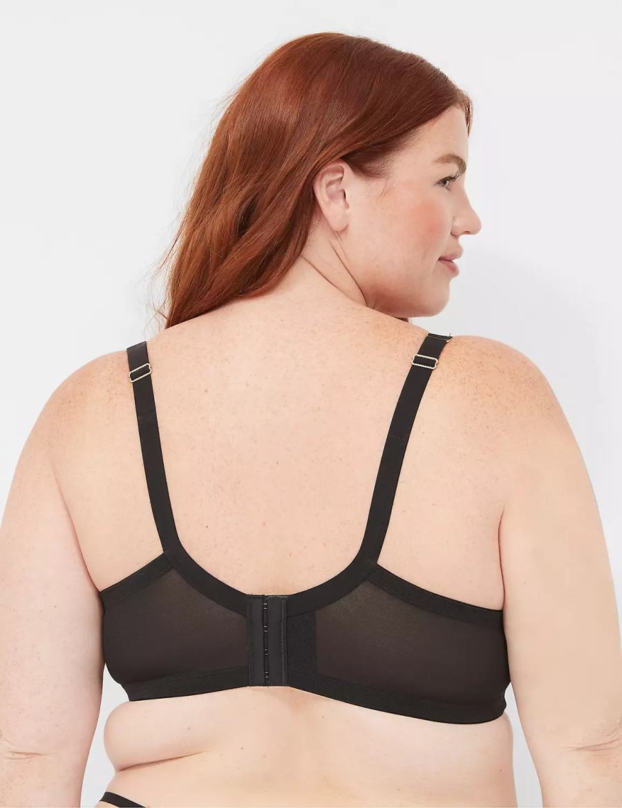 Black Lane Bryant Fishnet Lace Max Boost Plunge Women Bralettes | GOS8342VD