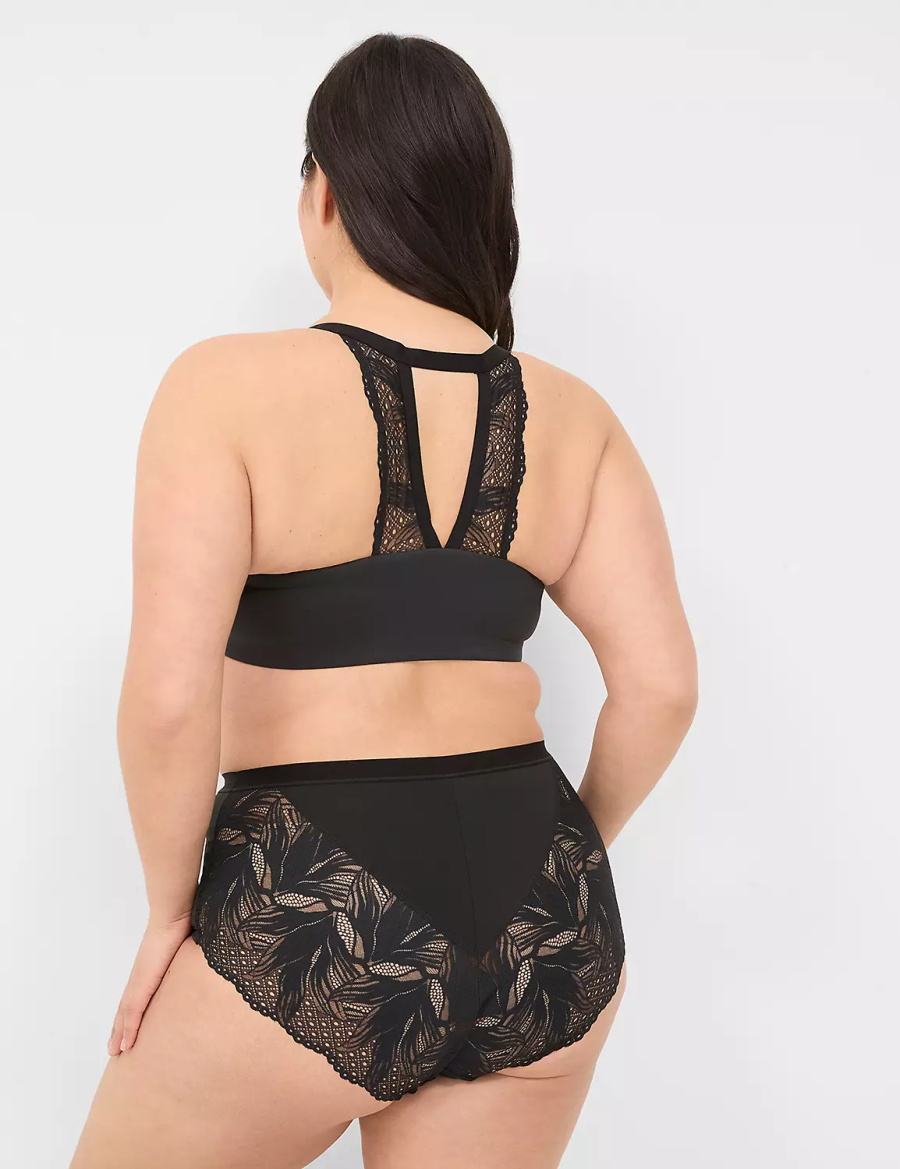 Black Lane Bryant Front-Close No-Wire Women Bralettes | UWM2462UJ