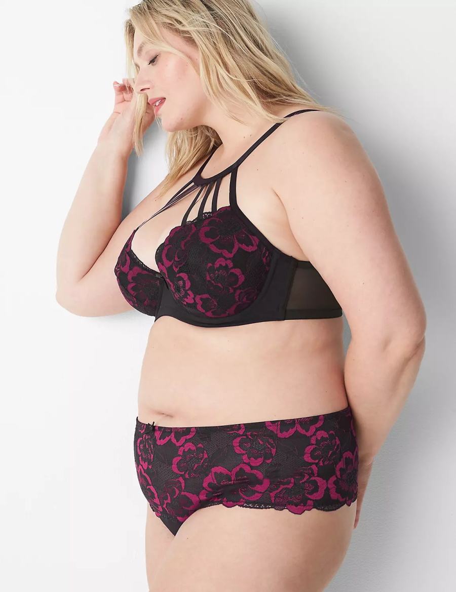 Black Lane Bryant High-Neck Lightly Lined Women Balconette Bra | GAR335RI