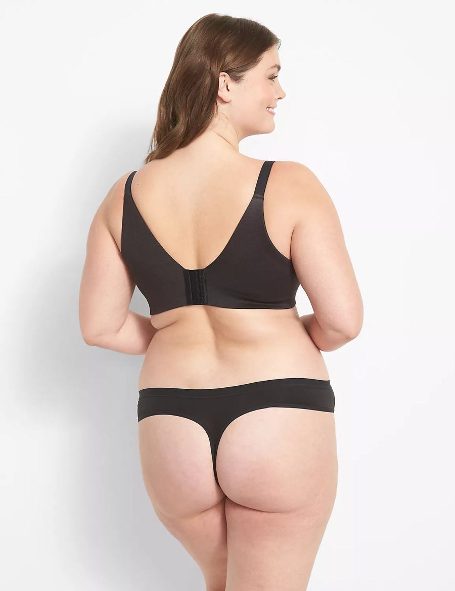 Black Lane Bryant Invisible Backsmoother Boost Plunge Women Bralettes | LDB9859KQ