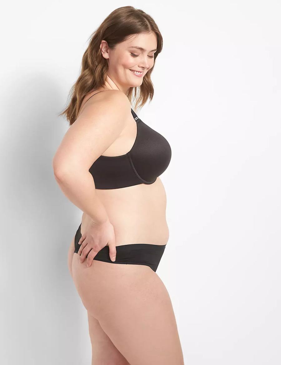 Black Lane Bryant Invisible Backsmoother Boost Plunge Women Bralettes | LDB9859KQ