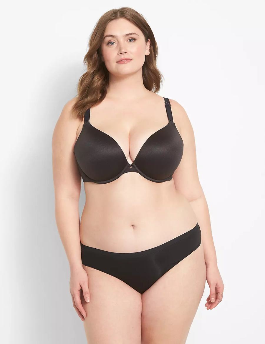 Black Lane Bryant Invisible Backsmoother Boost Plunge Women Bralettes | LDB9859KQ