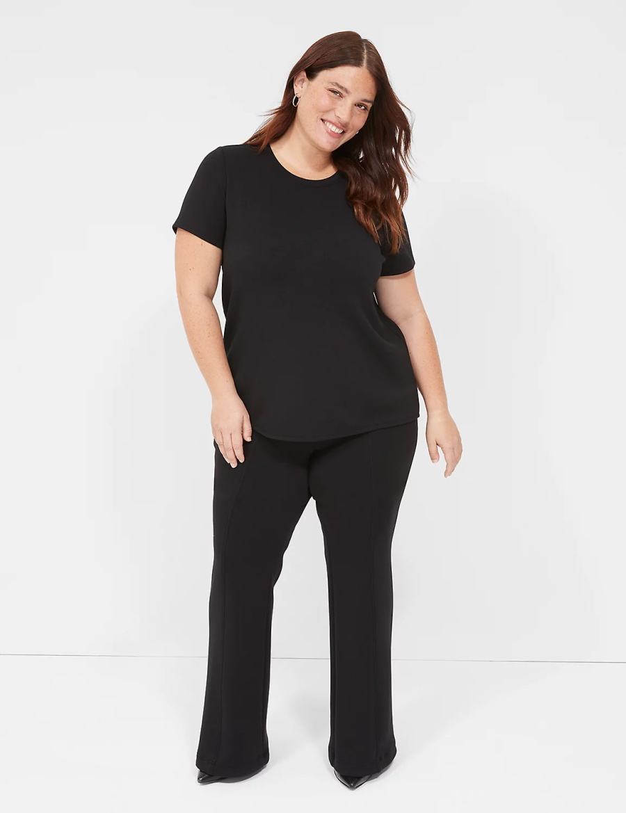 Black Lane Bryant Journey Knit Flare Women Pants | YSX94LY