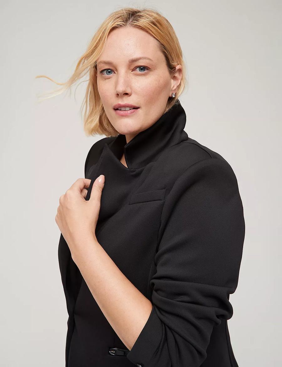 Black Lane Bryant Journey Knit With Zipper Pocket Women Jackets | NAB586OD