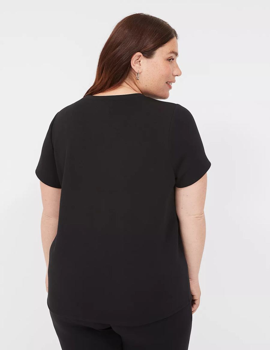 Black Lane Bryant Journey Short-Sleeve Tee Women T Shirts | VQC743PT