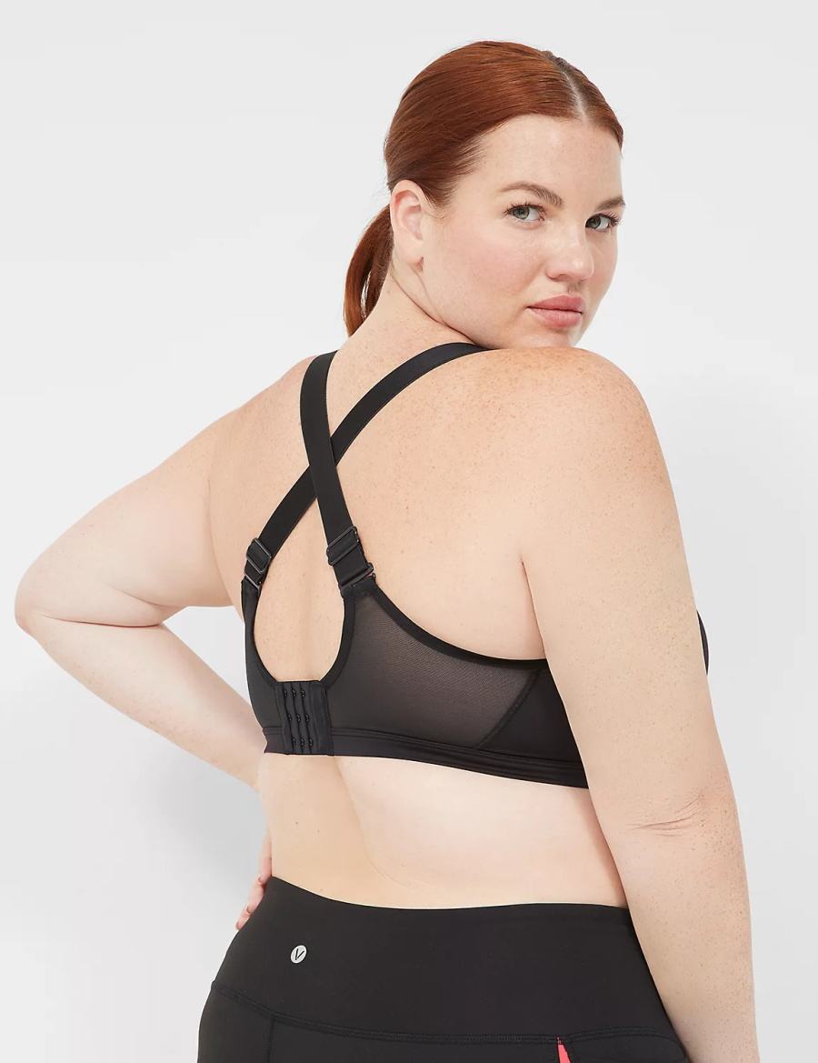 Black Lane Bryant LIVI High-Impact Wicking Underwire Women Sports Bra | NNH1431XZ