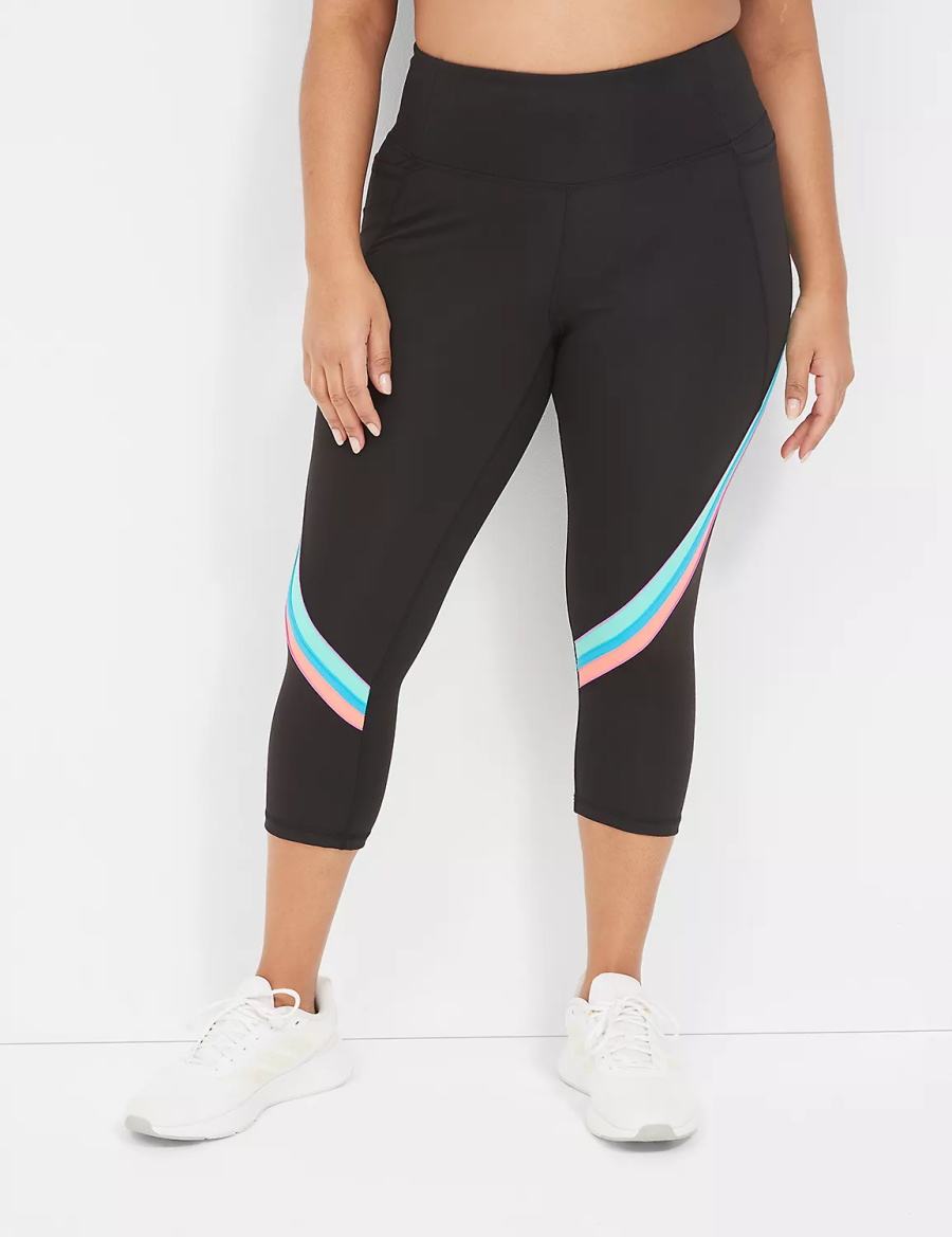 Black Lane Bryant LIVI High-Rise Recycled LIVI Soft Capri Women Leggings | MGC1075PF