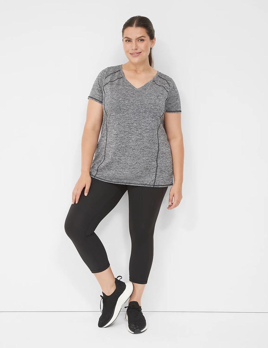 Black Lane Bryant LIVI Wicking Active Tee Women T Shirts | MZO855XJ