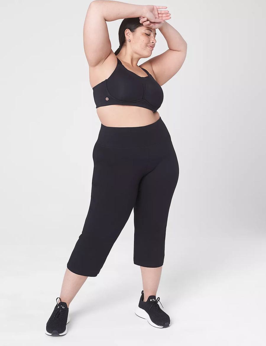 Black Lane Bryant LIVI Wireless Medium-Impact Wicking Women Sports Bra | SDP2591FR