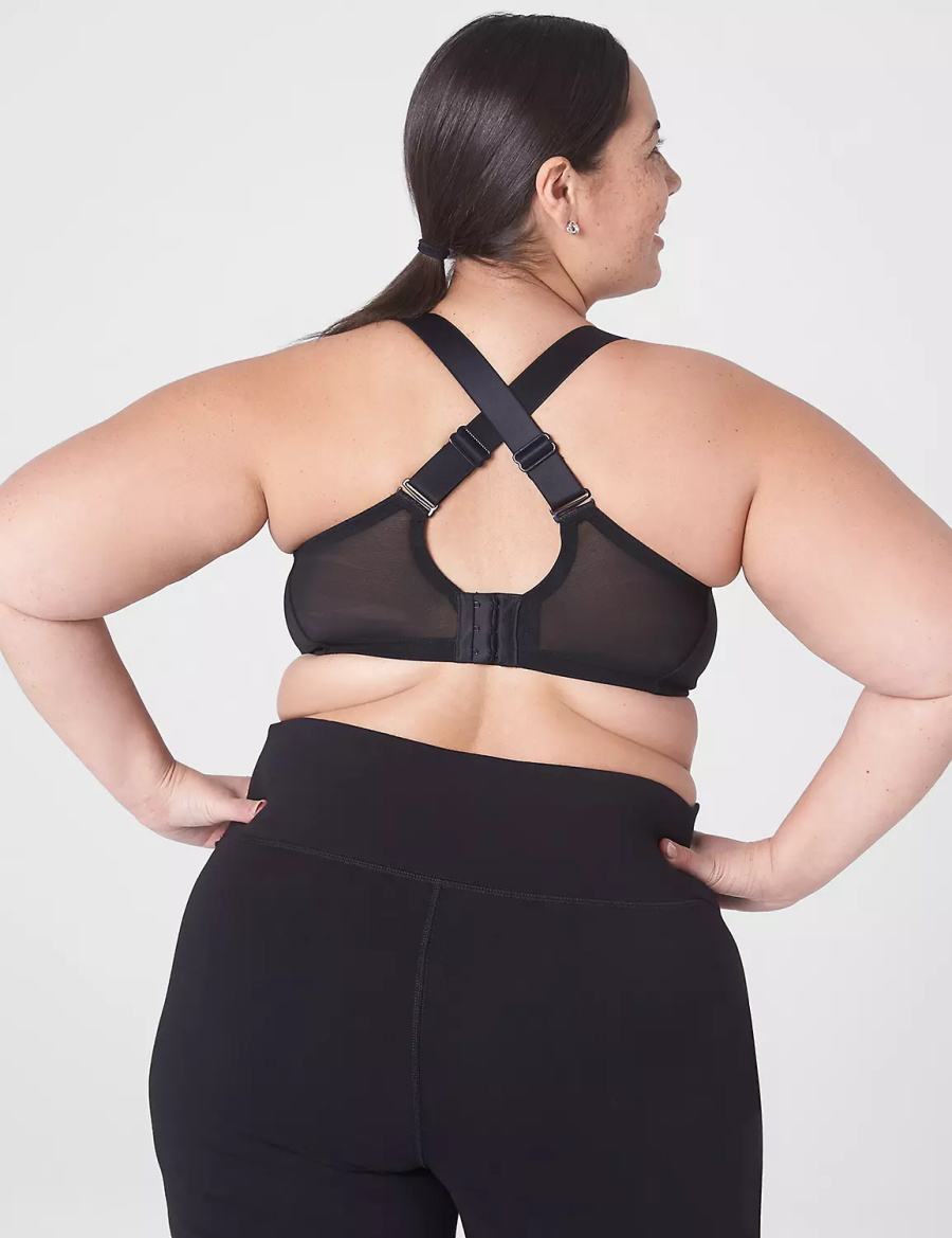 Black Lane Bryant LIVI Wireless Medium-Impact Wicking Women Sports Bra | SDP2591FR