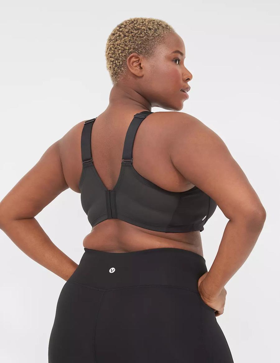 Black Lane Bryant LIVI Wireless Medium-Impact Wicking Women Sports Bra | RII892YN