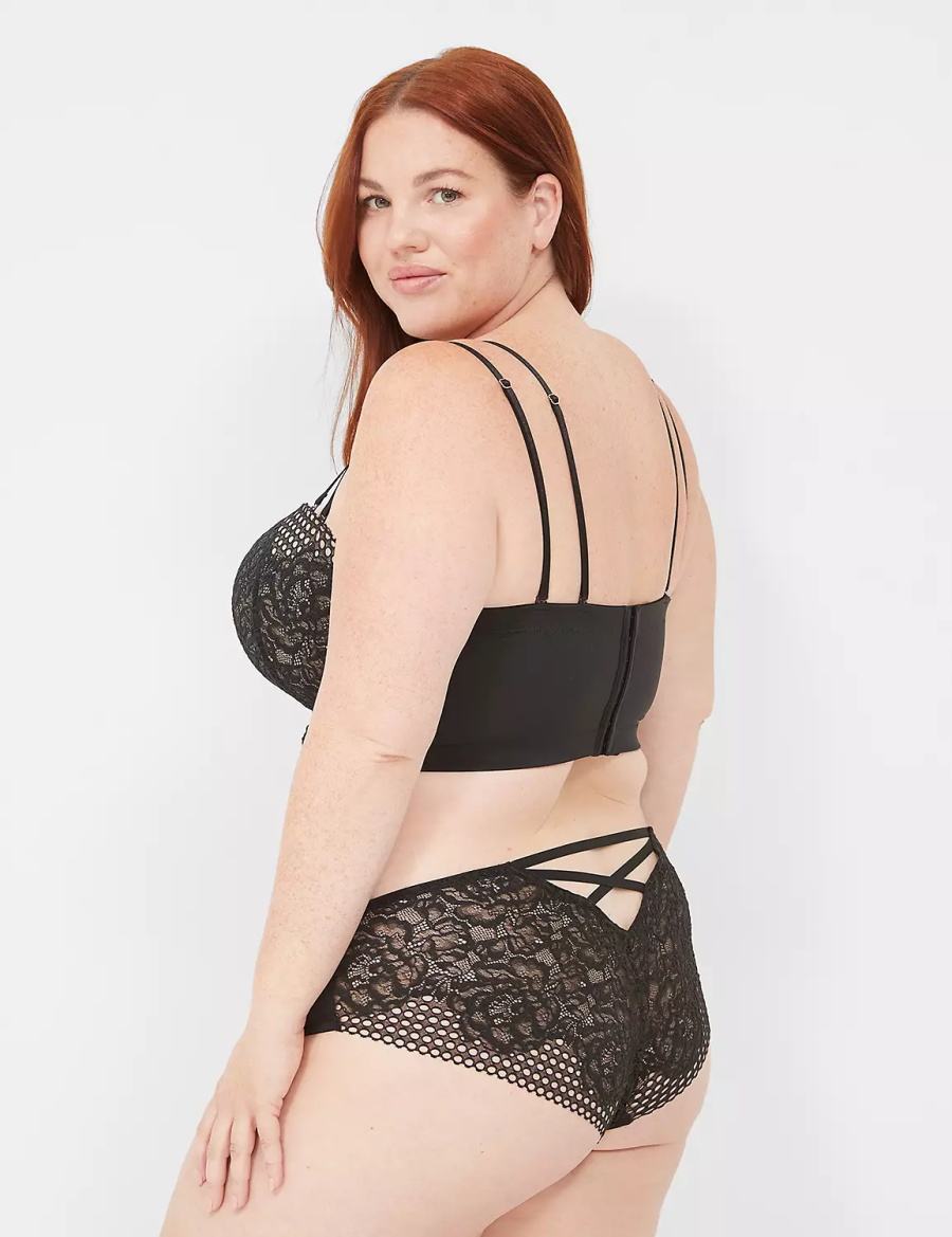 Black Lane Bryant Lace-Back Women Cheeky Panty | EXP890AY