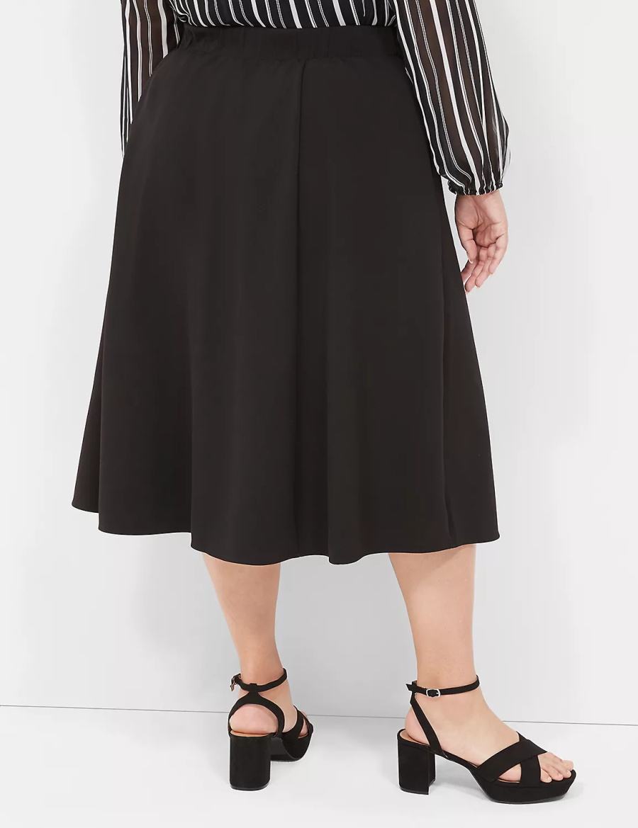 Black Lane Bryant Lena Women Skirts | YXX5994UW