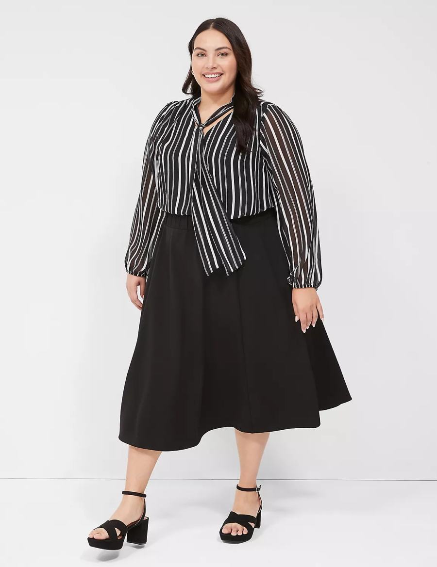 Black Lane Bryant Lena Women Skirts | YXX5994UW