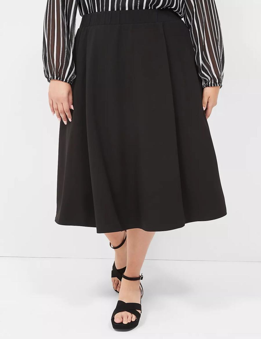 Black Lane Bryant Lena Women Skirts | YXX5994UW