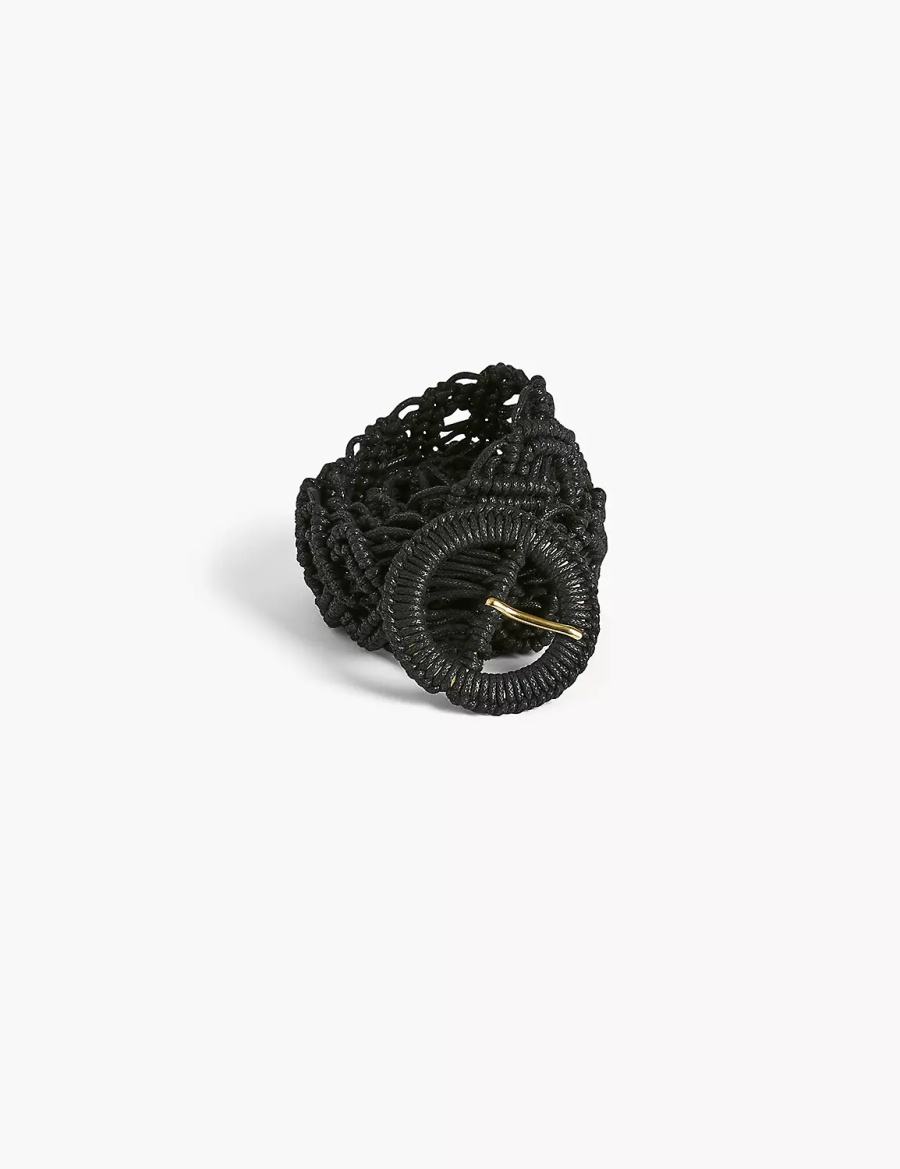 Black Lane Bryant Macrame Waist Women Belts | QGM7275EF