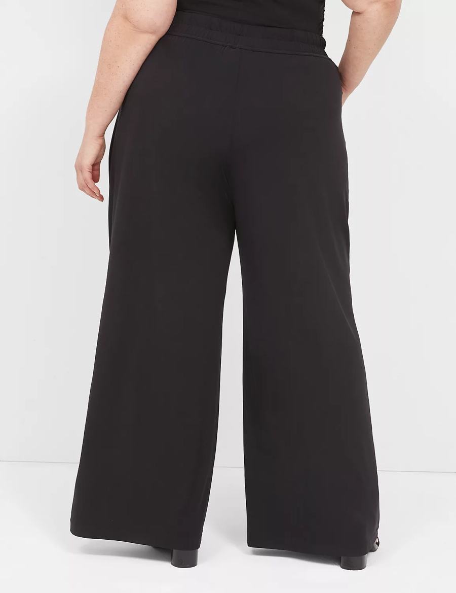 Black Lane Bryant Matte Jersey Pull-On Wide Leg Women Pants | XXP7897PD