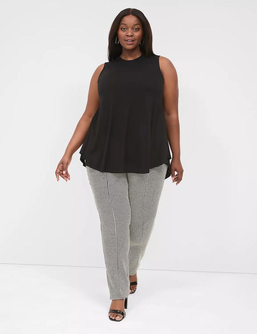 Black Lane Bryant Max Swing Sleeveless High-Neck Tunic Women T Shirts | YWG5348QZ