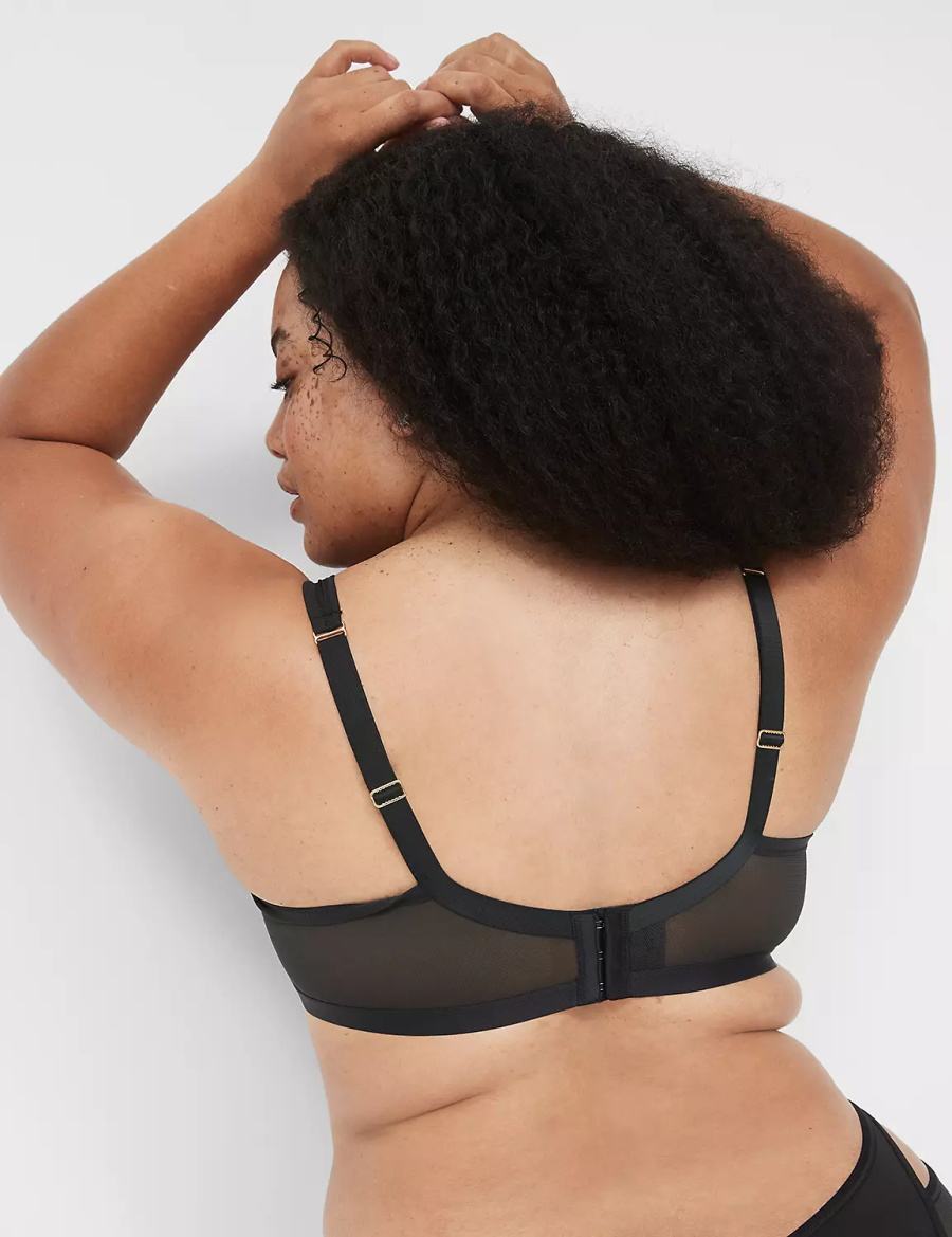 Black Lane Bryant Mesh High Apex Women Bralettes | AFU7720IU