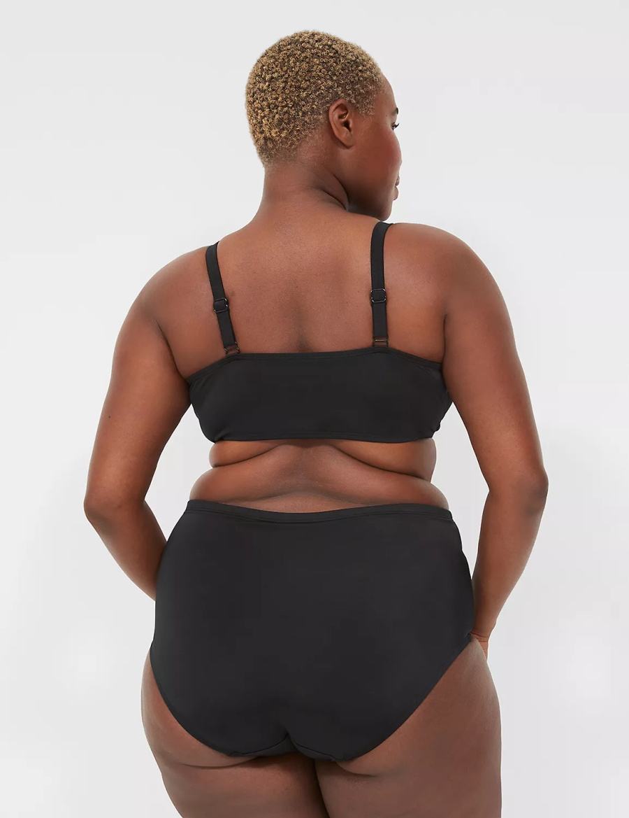 Black Lane Bryant Mid-Rise Swim Women Briefs | DFK579ZH