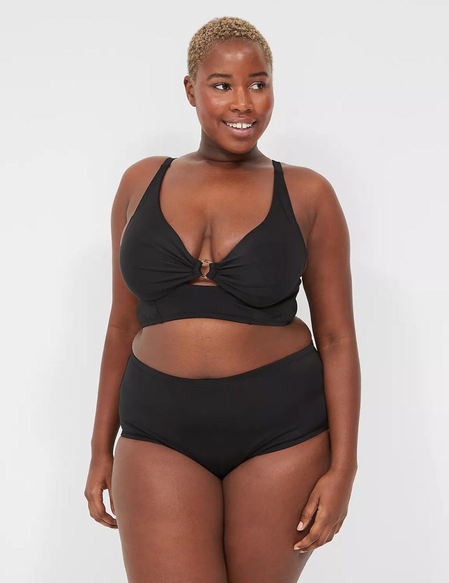 Black Lane Bryant Mid-Rise Swim Women Briefs | DFK579ZH