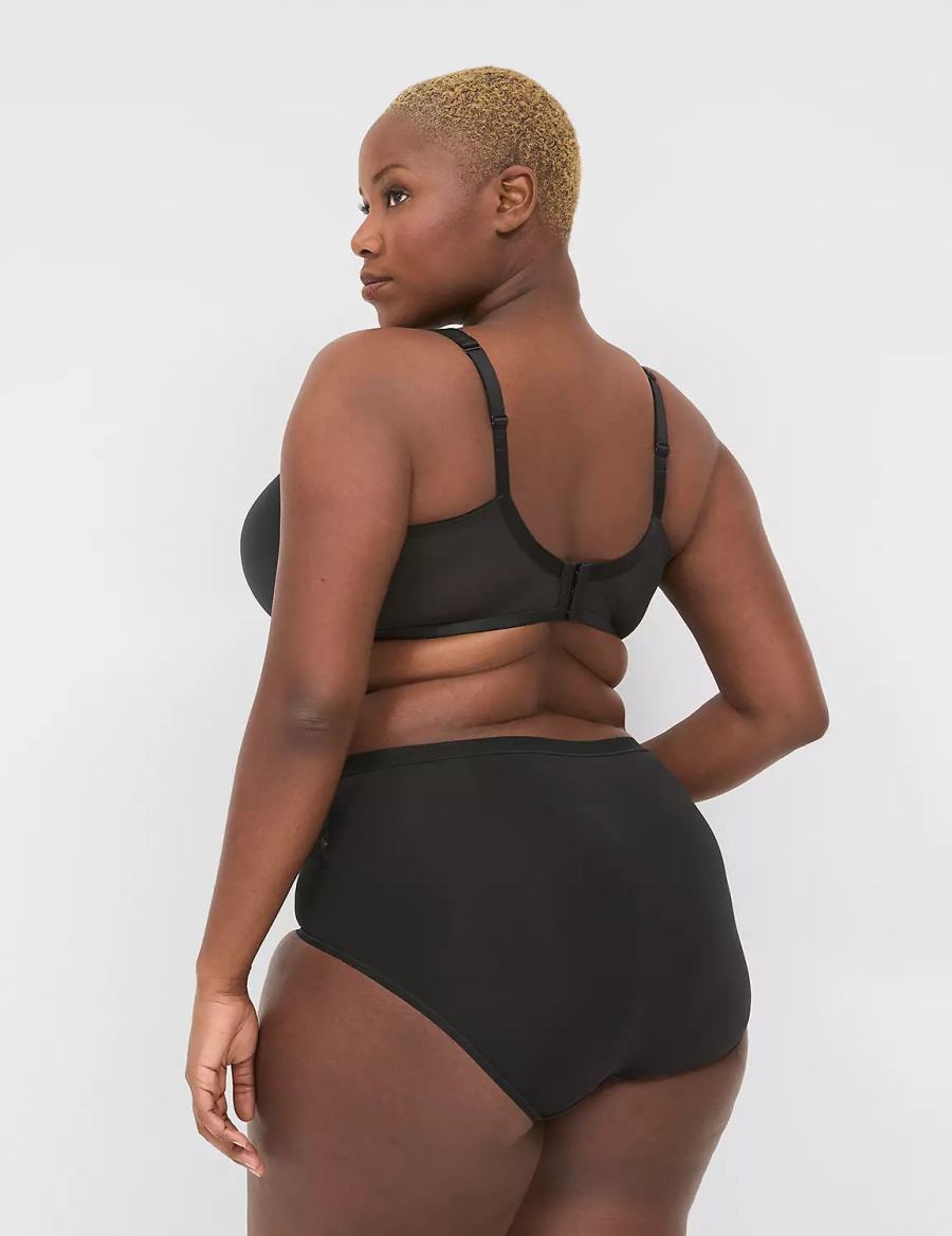 Black Lane Bryant No-Show Full with Lace Women Briefs | HPV2146FY