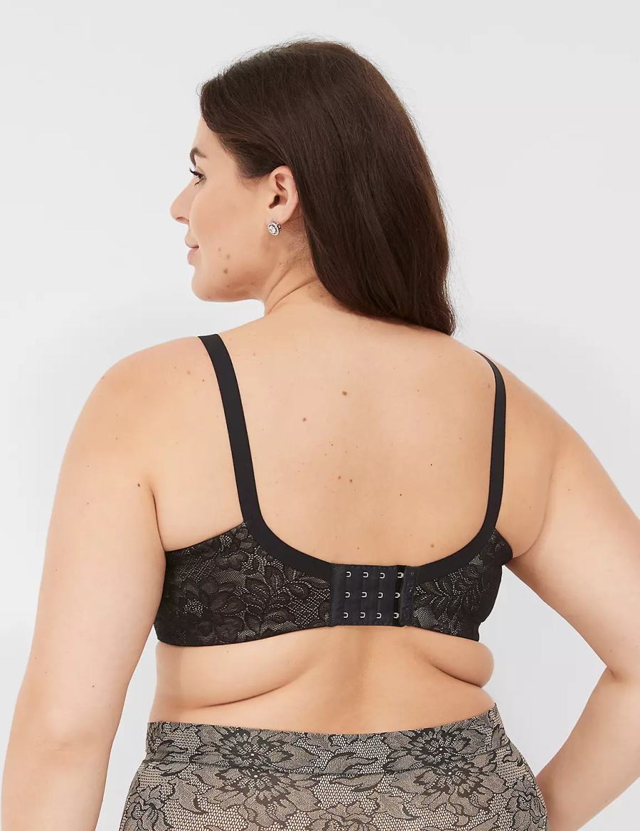 Black Lane Bryant No-Wire with Lace Women Bralettes | TWV6962OX