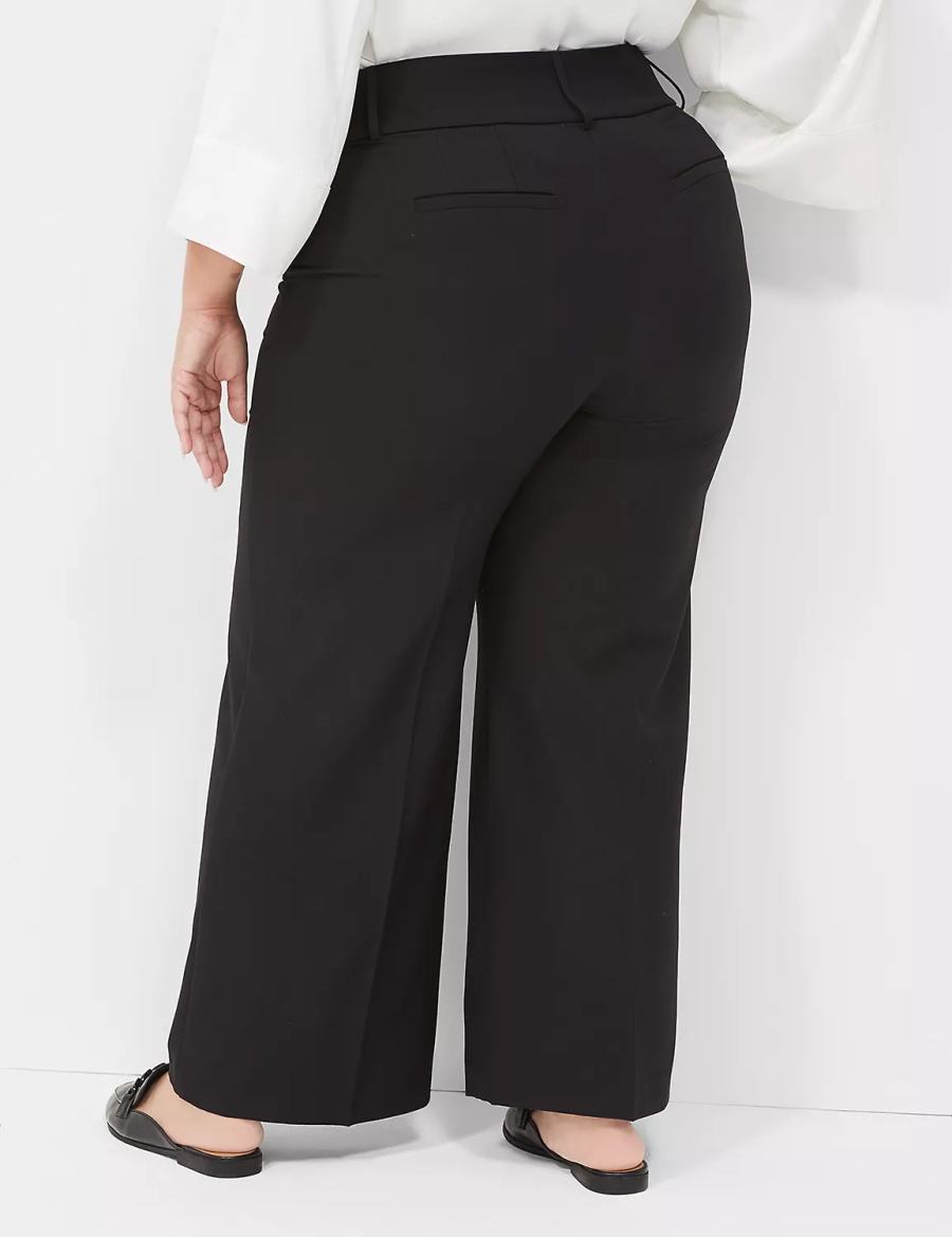 Black Lane Bryant Perfect Drape High-Rise Wide Leg Women Pants | DWL7442YV