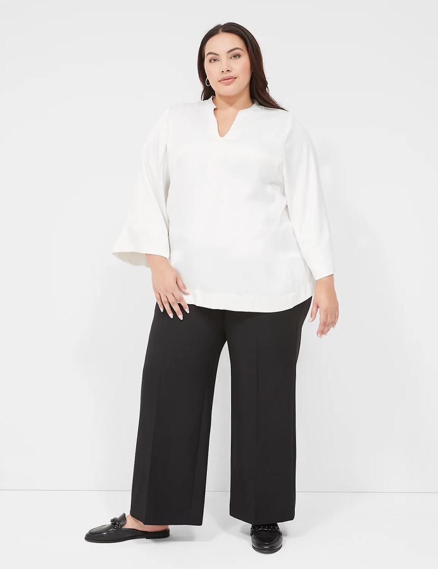 Black Lane Bryant Perfect Drape High-Rise Wide Leg Women Pants | DWL7442YV