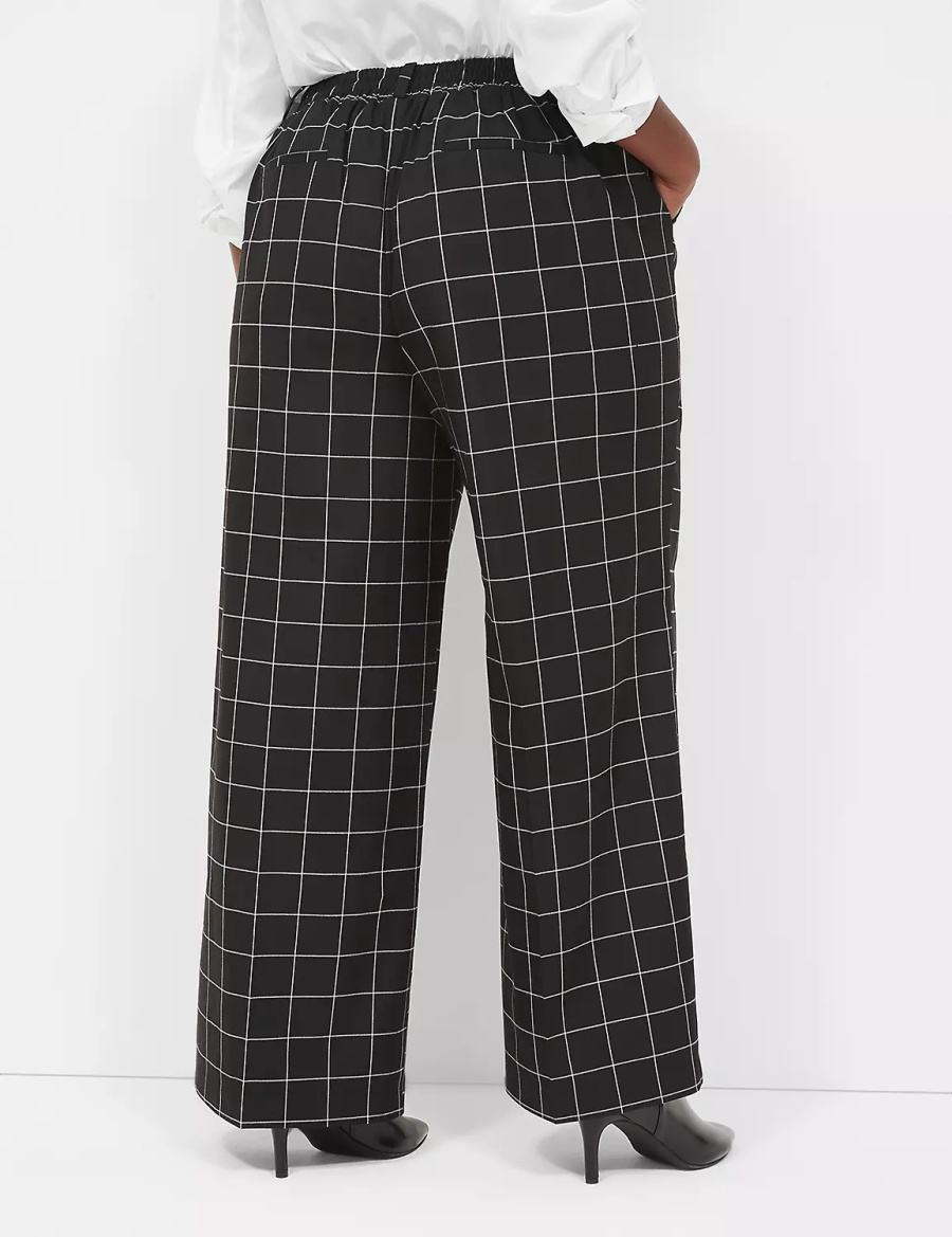 Black Lane Bryant Perfect Drape Pull-On High-Rise Wide Leg Women Pants | PVM8371HZ