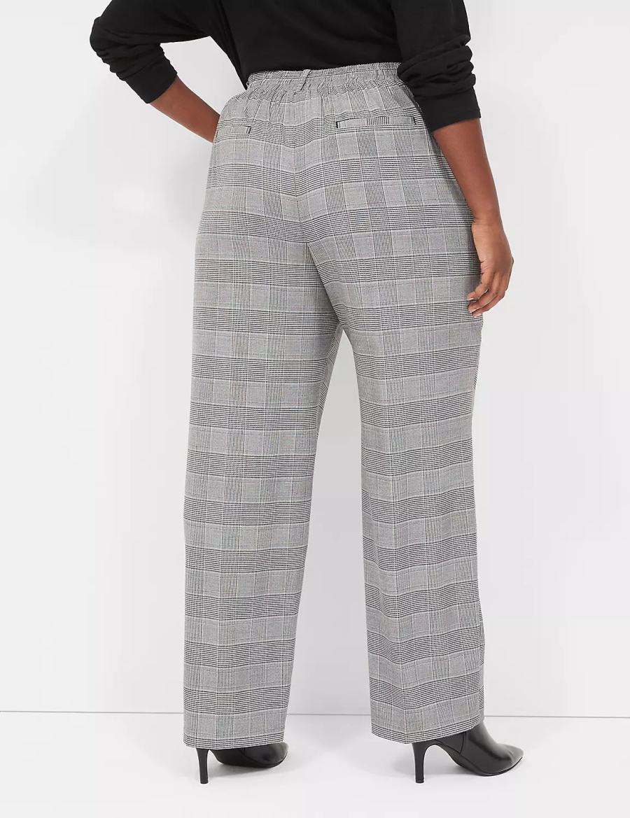 Black Lane Bryant Perfect Drape Pull-On Straight Women Pants | BXJ6068CS