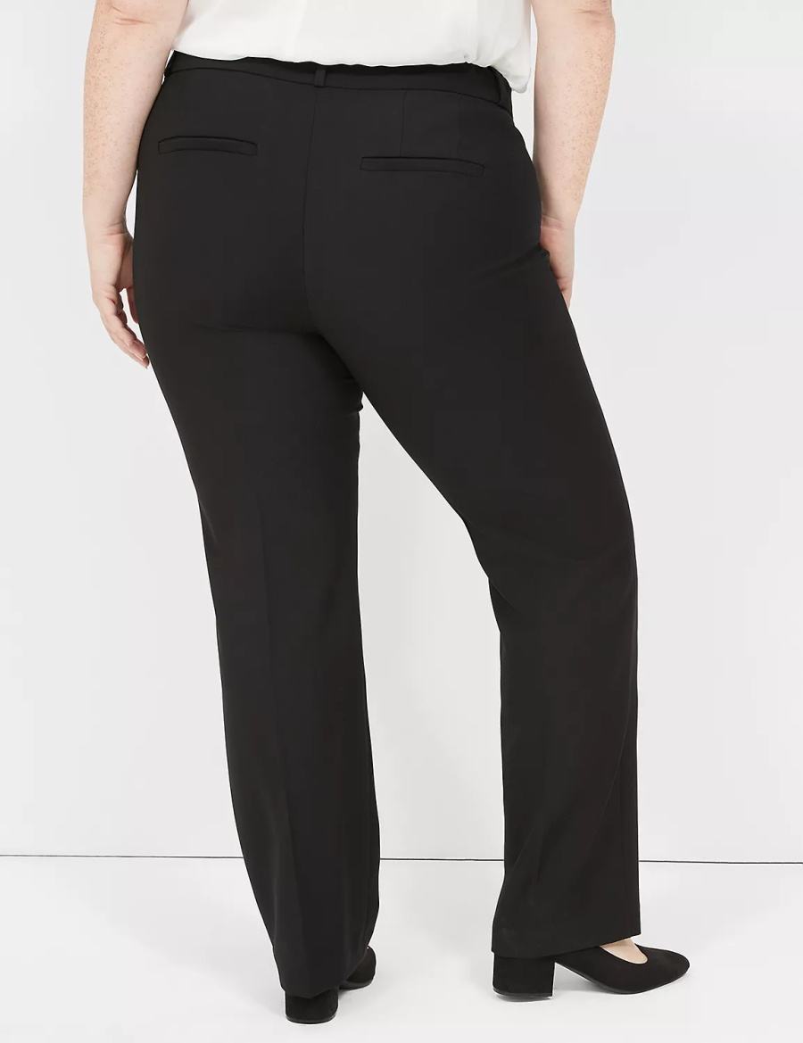 Black Lane Bryant Perfect Drape Straight Women Pants | SMT7180ZQ