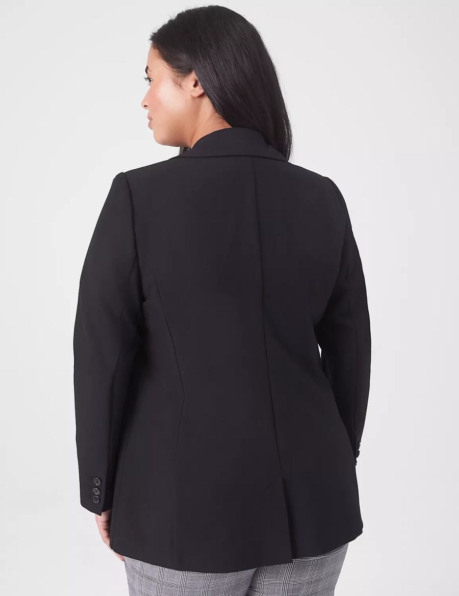 Black Lane Bryant Perfect Drape Women Blazers | XVA750EF