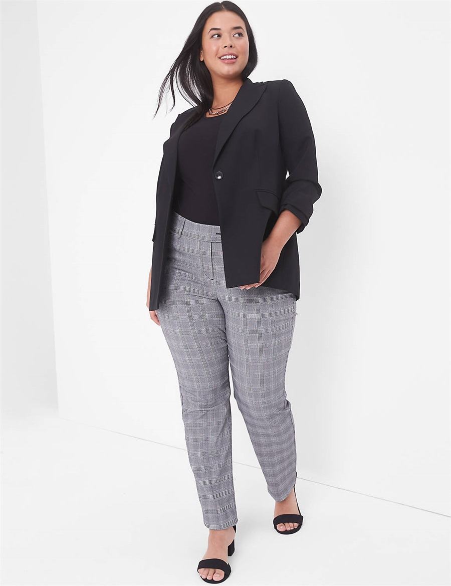 Black Lane Bryant Perfect Drape Women Blazers | XVA750EF