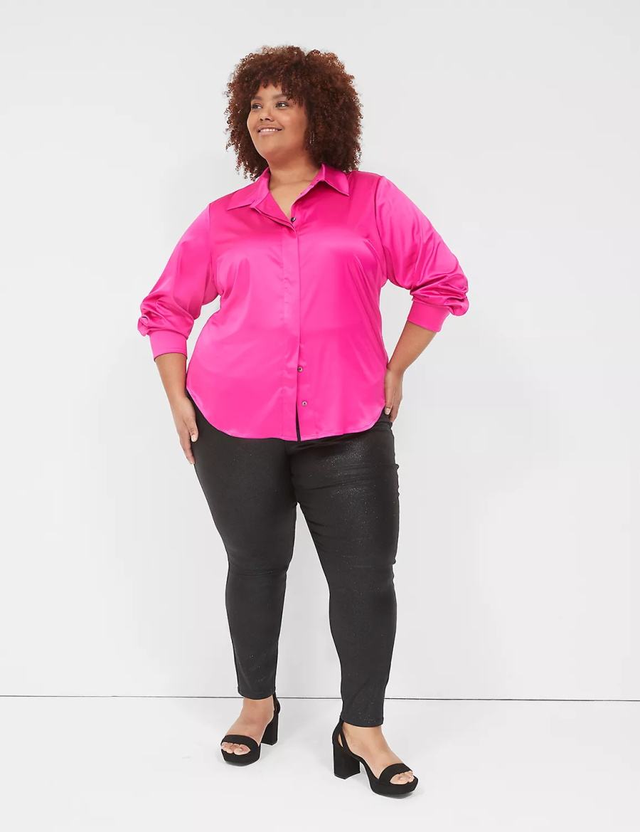 Black Lane Bryant Pull-On High-Rise Sparkle Women Jeggings | PAE6989GE