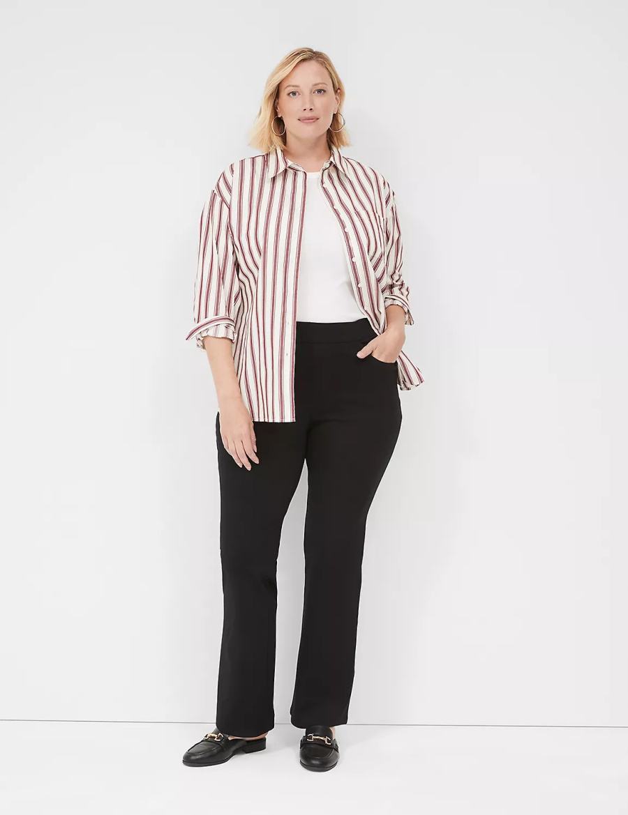 Black Lane Bryant Pull-On Ponte Boot Women Pants | WSY7964GN