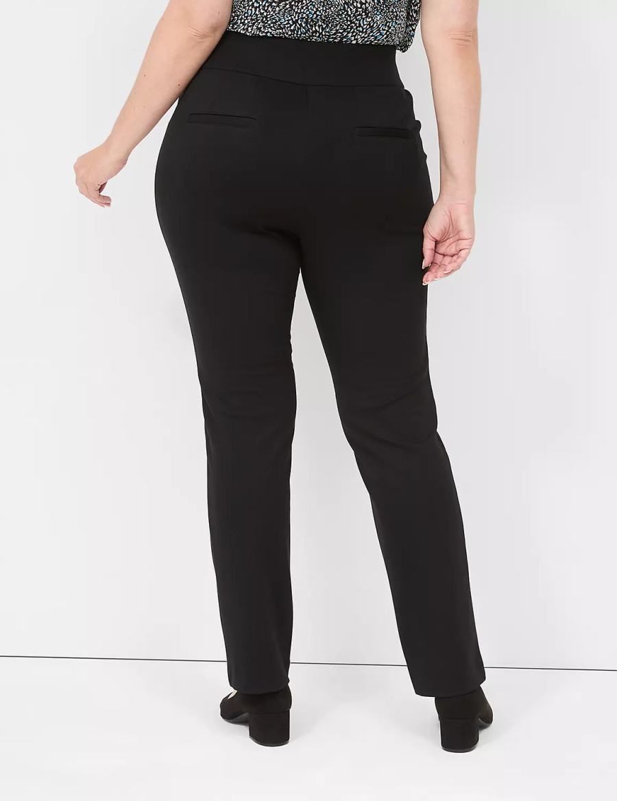 Black Lane Bryant Pull-On Ponte Straight Women Pants | UPV4858RA