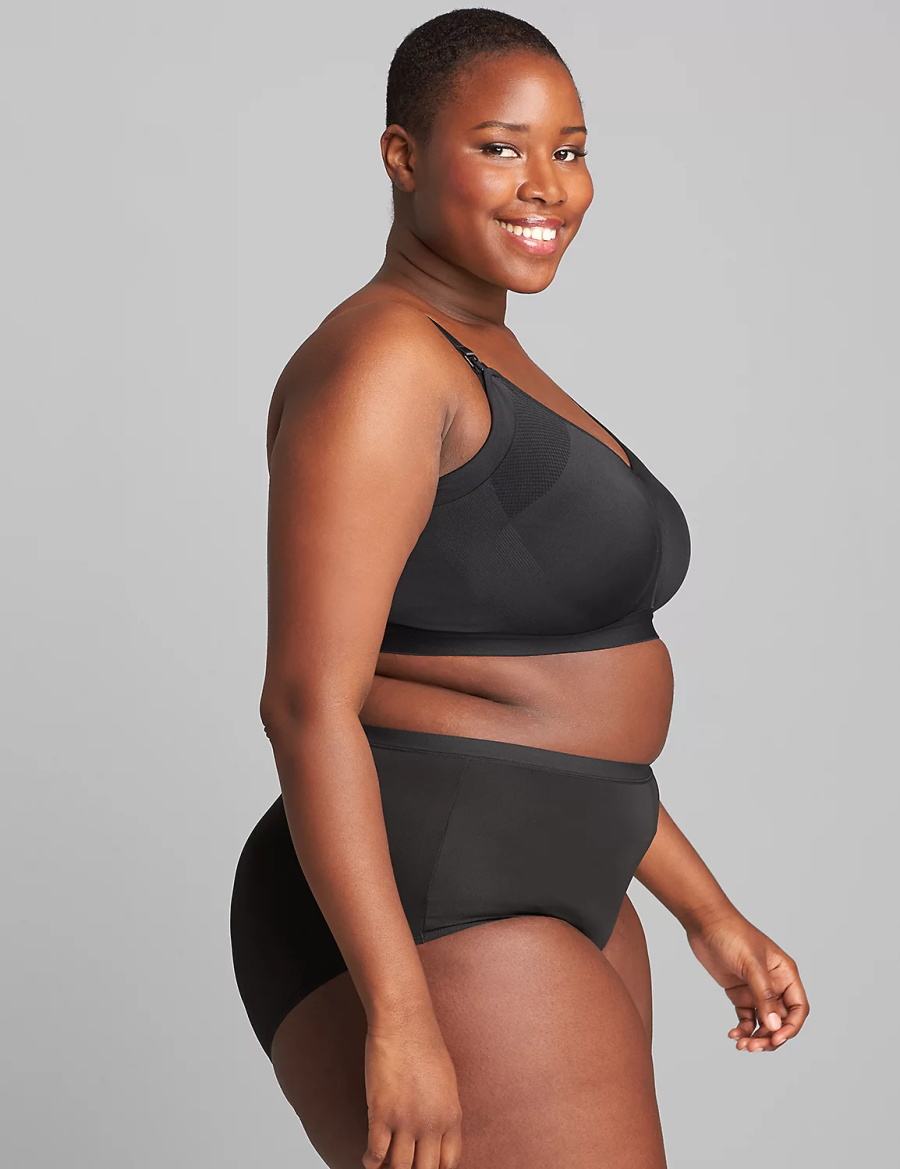 Black Lane Bryant Seamless Lightly Lined Nursing Women Bralettes | LZU3871JL