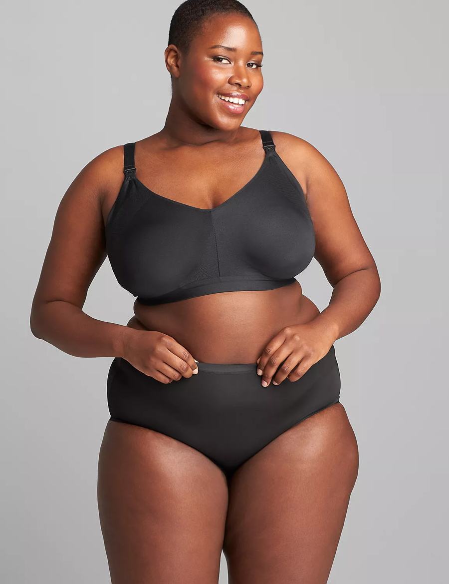 Black Lane Bryant Seamless Lightly Lined Nursing Women Bralettes | LZU3871JL