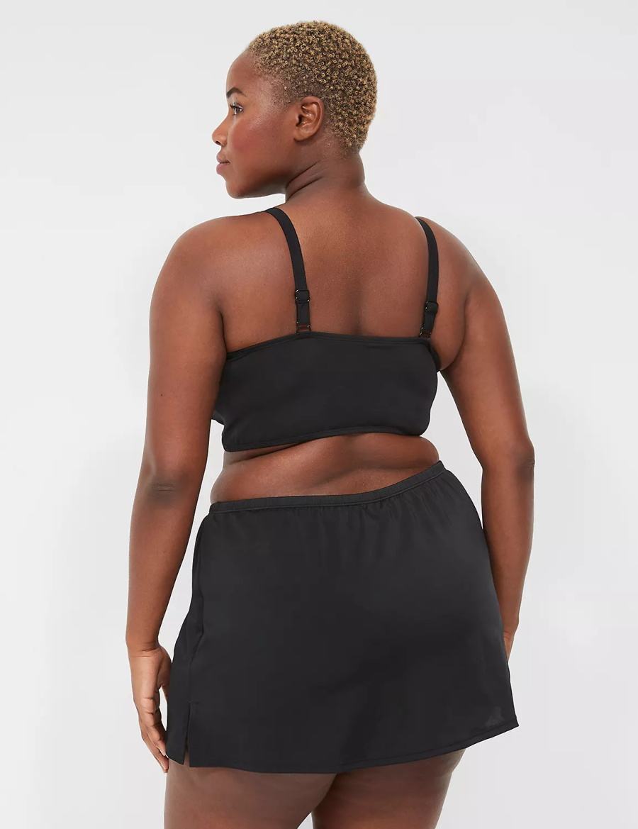 Black Lane Bryant Side Slit Swim Women Skirts | IIR7025RW