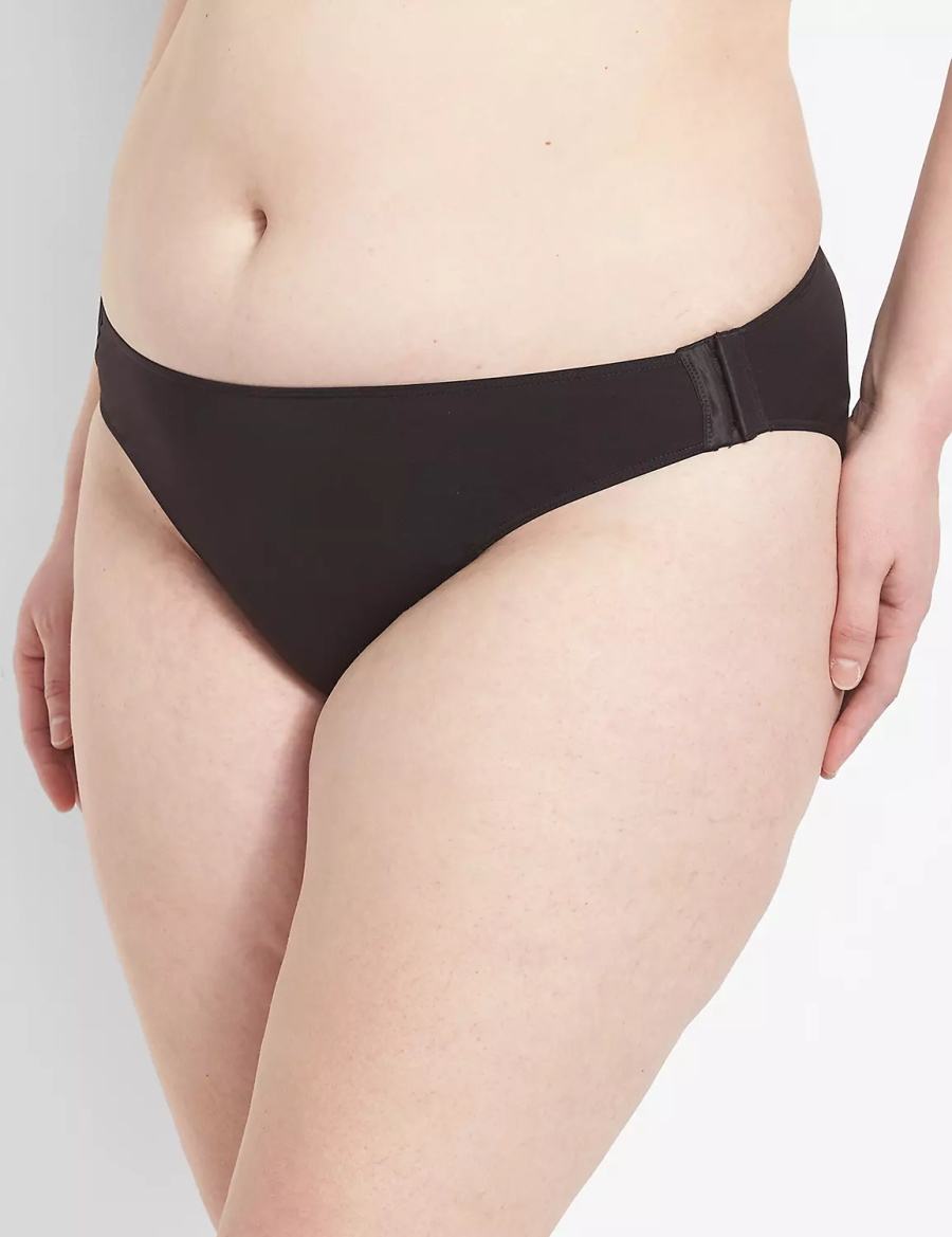 Black Lane Bryant Slick Chicks Adaptive High-Cut Women Briefs | SCJ9762YD