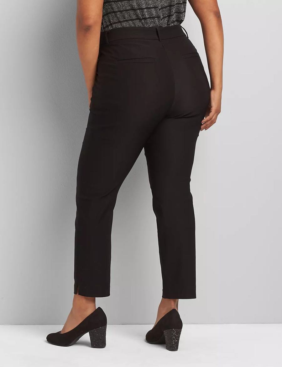 Black Lane Bryant Slim Ankle 4-Season Women Pants | ZMW8999DG