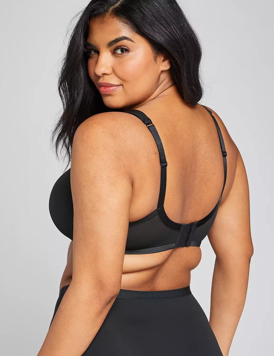 Black Lane Bryant Smooth Lightly Lined Full Coverage Women Bralettes | UNK4569CP