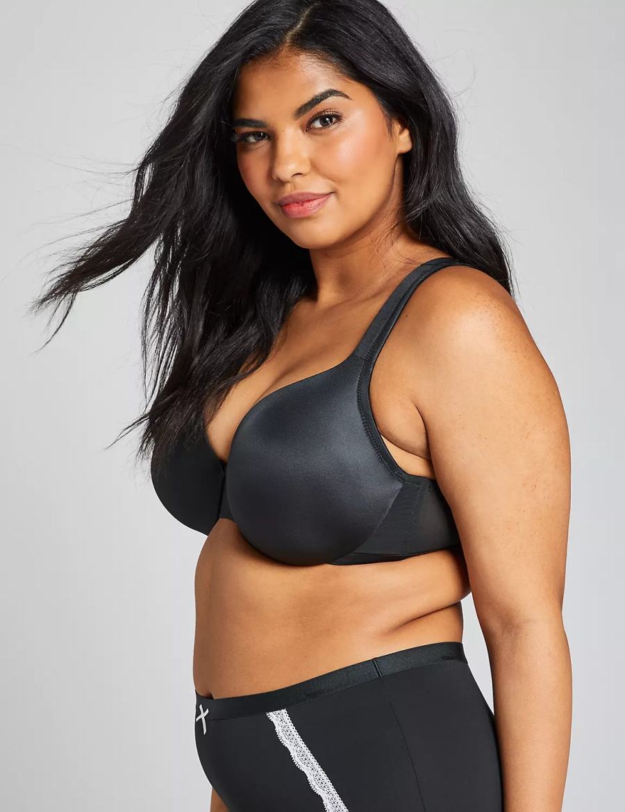 Black Lane Bryant Smooth Lightly Lined Full Coverage Women Bralettes | UNK4569CP