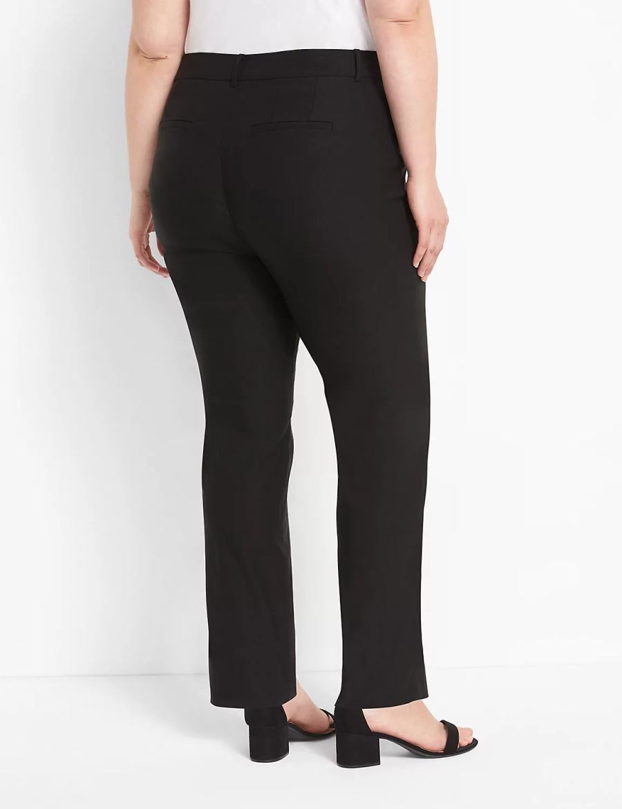 Black Lane Bryant Straight Leg 4-Season Women Pants | PIM8716HX