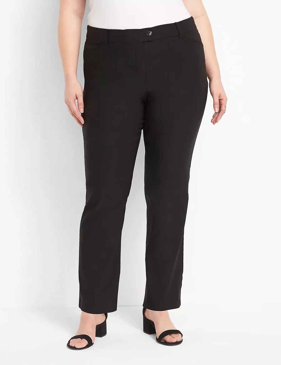 Black Lane Bryant Straight Leg 4-Season Women Pants | PIM8716HX